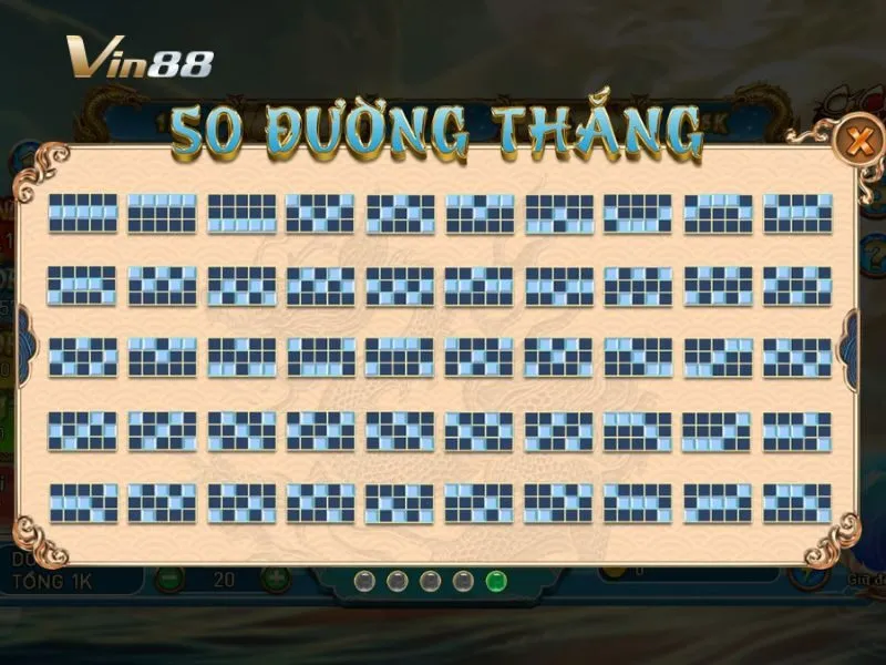 50 dòng thưởng trong Nổ hũ cá chép hóa rồng