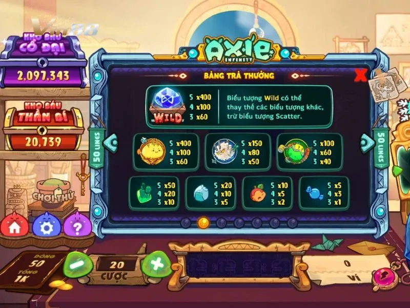 Bảng thưởng game nổ hũ Axie Infinity Vin88