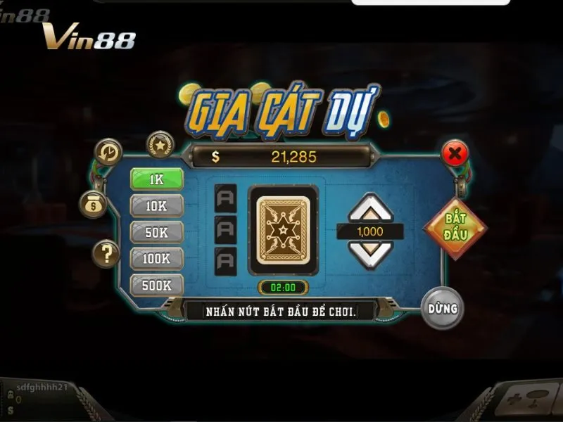 Giao diện game Gia Cát Dự Vin88