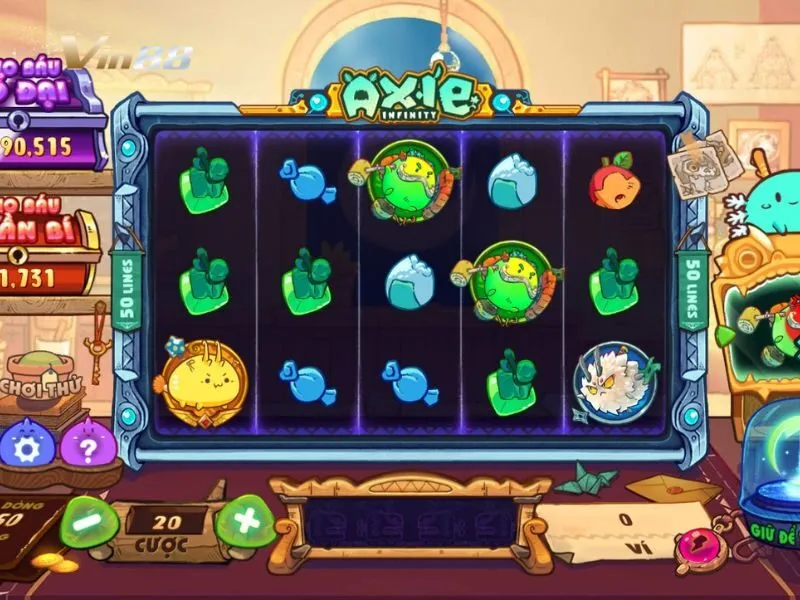Giao diện trò chơi quay hũ Axie Infinity Vin88