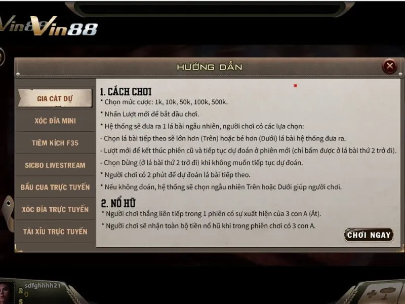 Luật chơi Gia Cát Dự được quy định rất rõ ràng