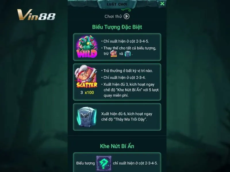 Nhiều biểu tượng đặc biệt trong game bà nội và thây ma