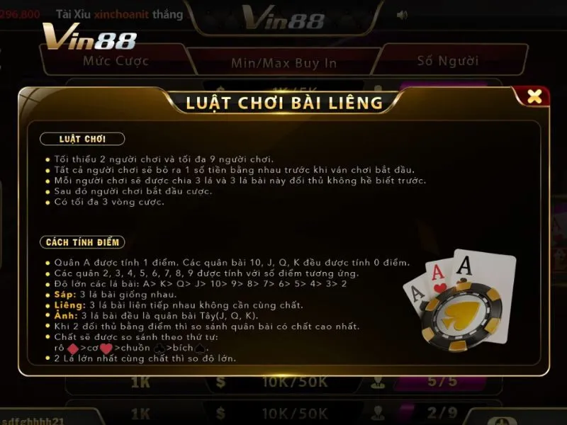 Quy định chơi bài Liêng mà người chơi cần nắm rõ