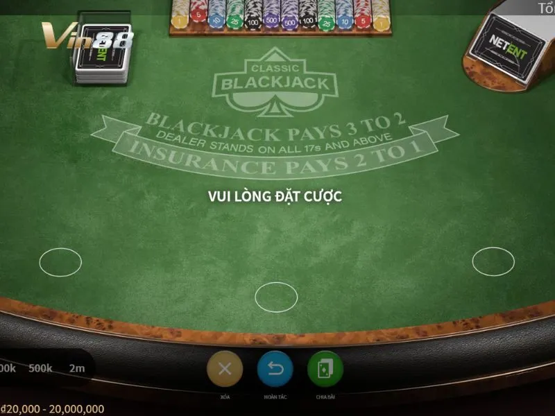 Thiết kế giao diện bàn chơi Blackjack