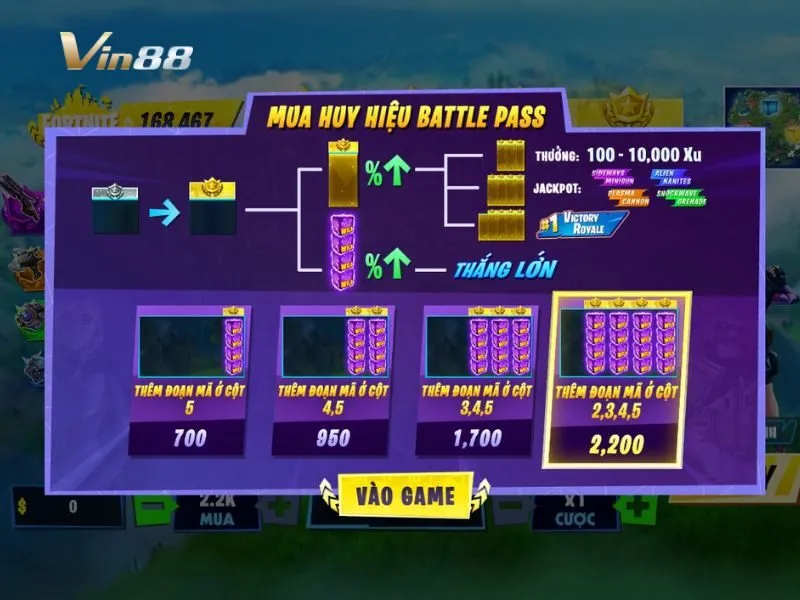 Tùy chọn mua huy hiệu trên game Fortnite