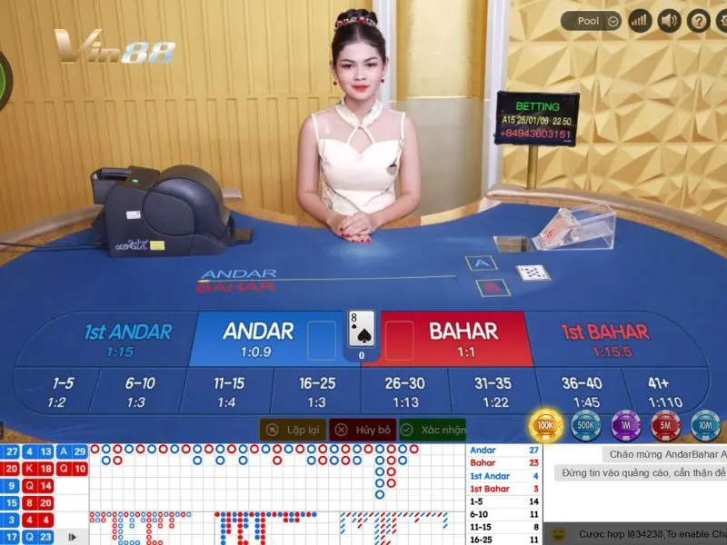 AndarBahar Vin88 là nơi chơi game bài truyền thống Ấn Độ