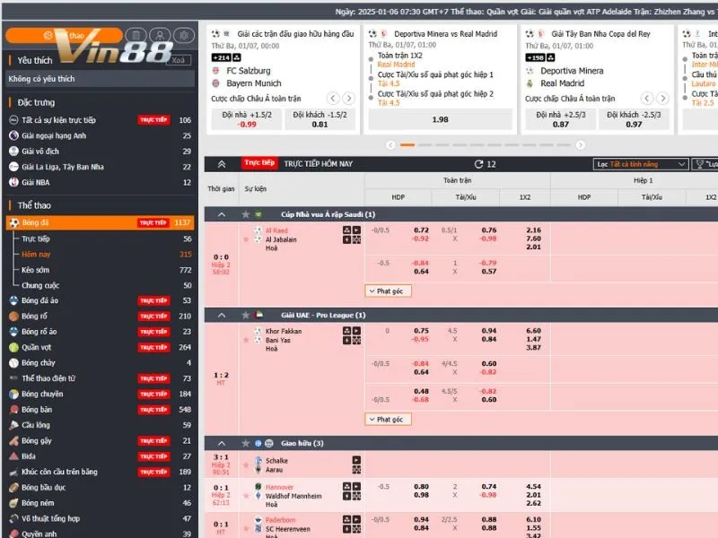 B-Sports Vin88 là sảnh cá cược thể thao chuyên nghiệp