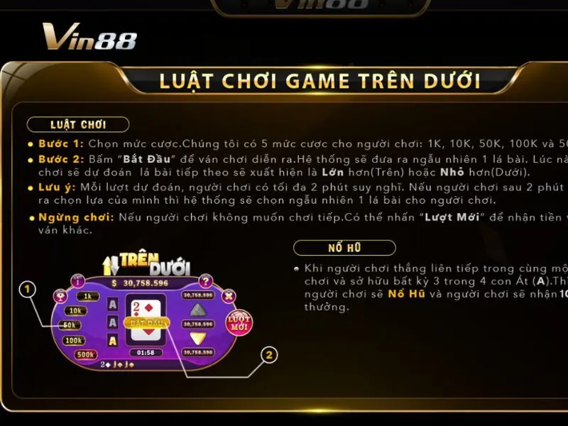 Cá cược trên dưới cực vui tại Vin88