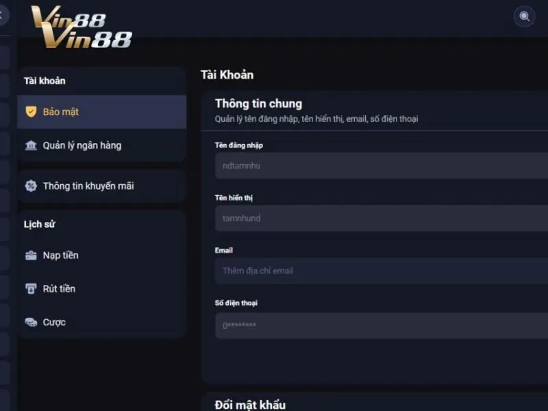 Chính sách bảo mật chi tiết tại mục tài khoản cá nhân