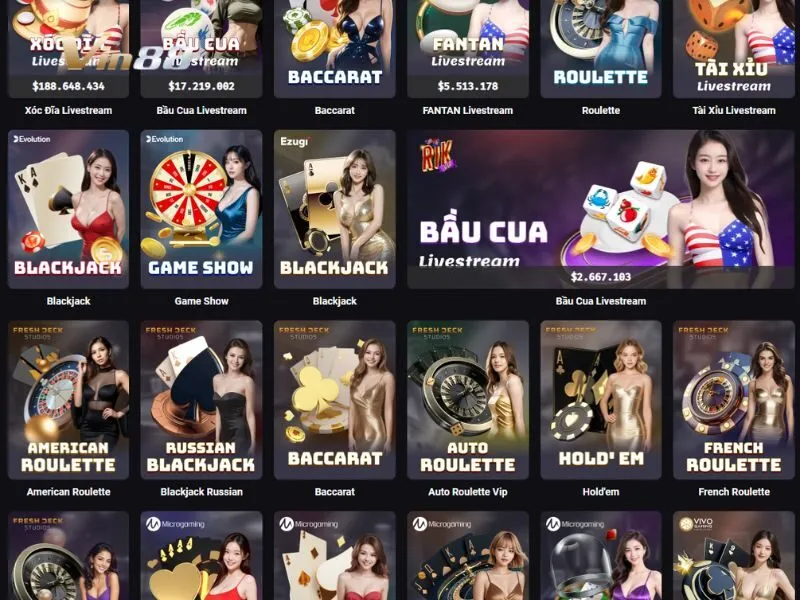 French Roulette nằm trong danh sách trò chơi tại Casino Live