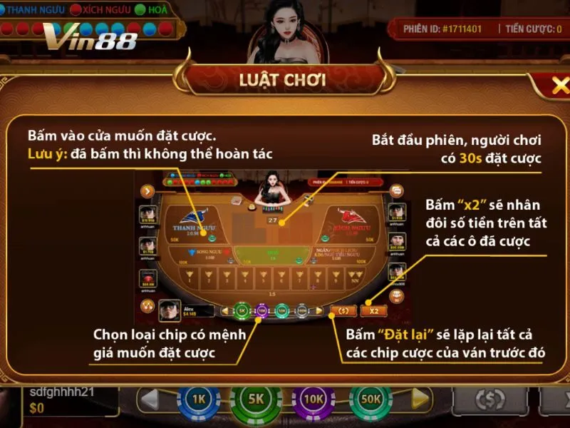 Giải thích chi tiết các cửa cược trên Bull Bull của Vin88