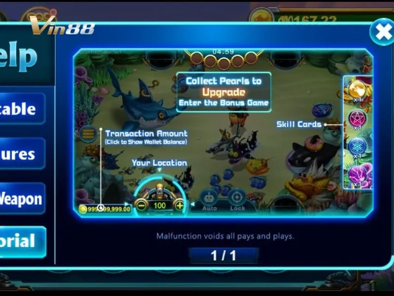 Giao diện game bắn cá thiên đường