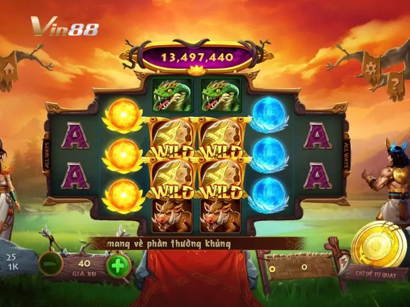 Giao diện game quay cuộn Đại Chiến Mộc Tinh