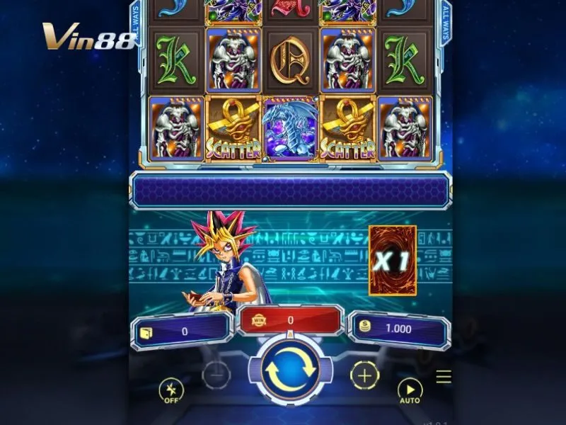 Giao diện game quay cuộn Yugi Oh!