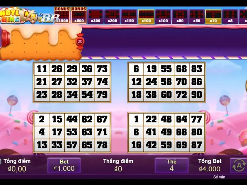 Giao diện trò chơi Candyland Bingo Vin88