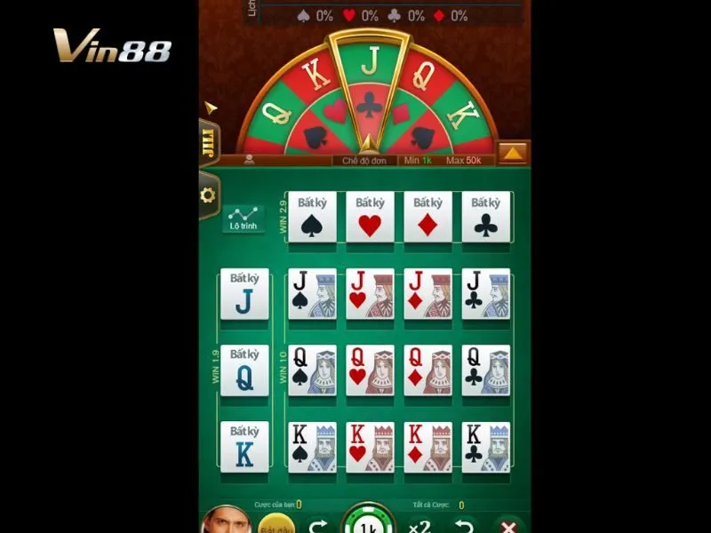 Giao diện trò chơi Poker King đơn giản trên Vin88