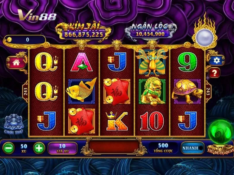 Giao diện trò chơi quay hũ Ngũ Long Vin88