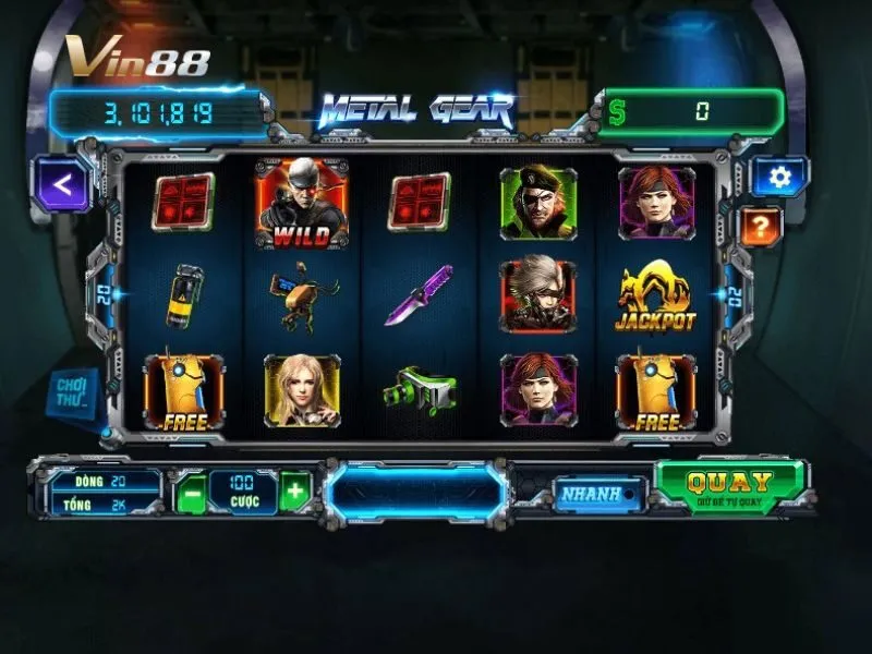 Hình ảnh giao diện game quay cuộn Metal Gear Solid