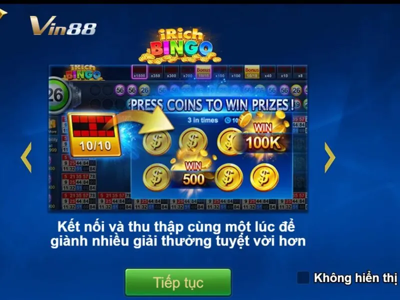 iRich Bingo Vin88 thuộc dòng game xổ số Bingo