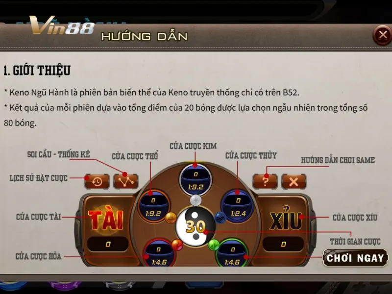 Keno ngũ hành có cách chơi Keno hoàn toàn mới
