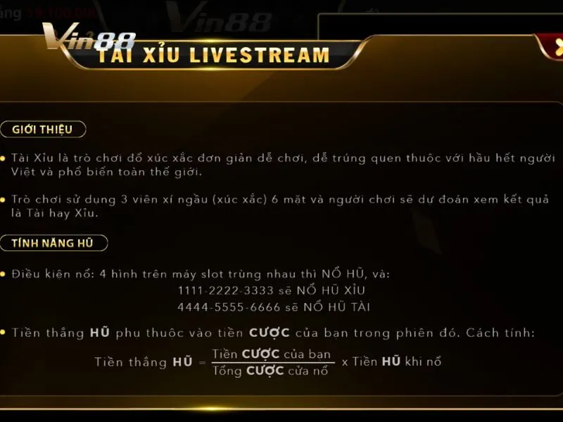 Kết quả Tài xỉu dựa trên tổng điểm của 3 viên xúc xắc