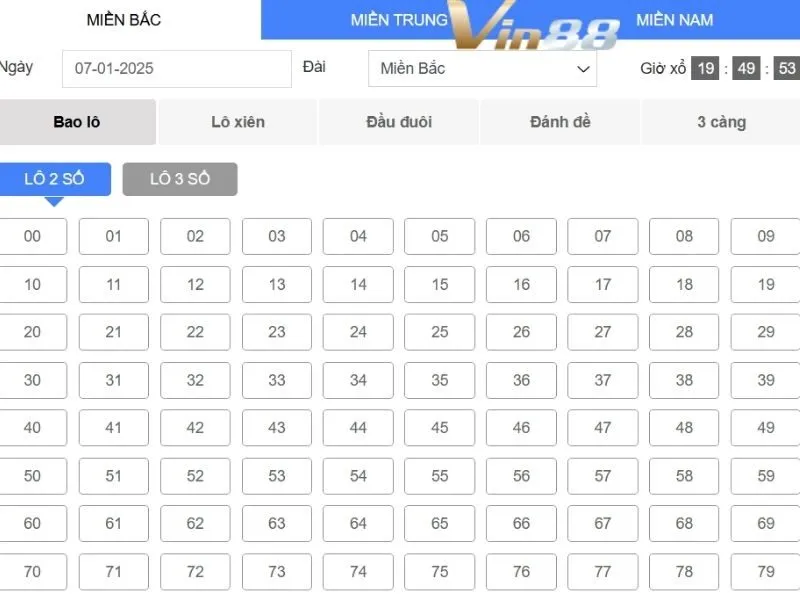 Người chơi có thể tìm số dựa vào bảng kết quả gần nhất