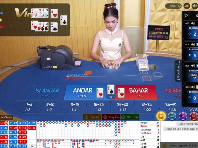 Nhiều loại cược là đặc trưng của game bài AndarBahar