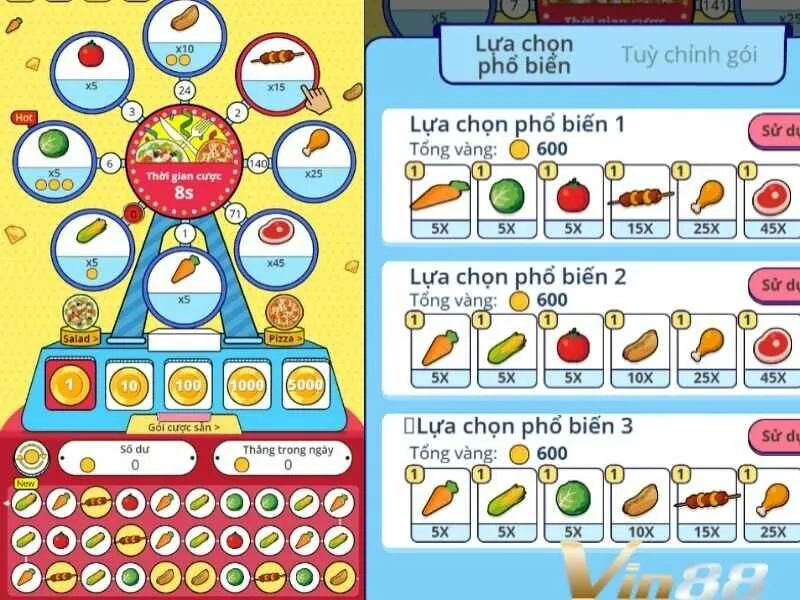 Quay số hoa quả đại chiến thiết kế đồ họa bắt mắt