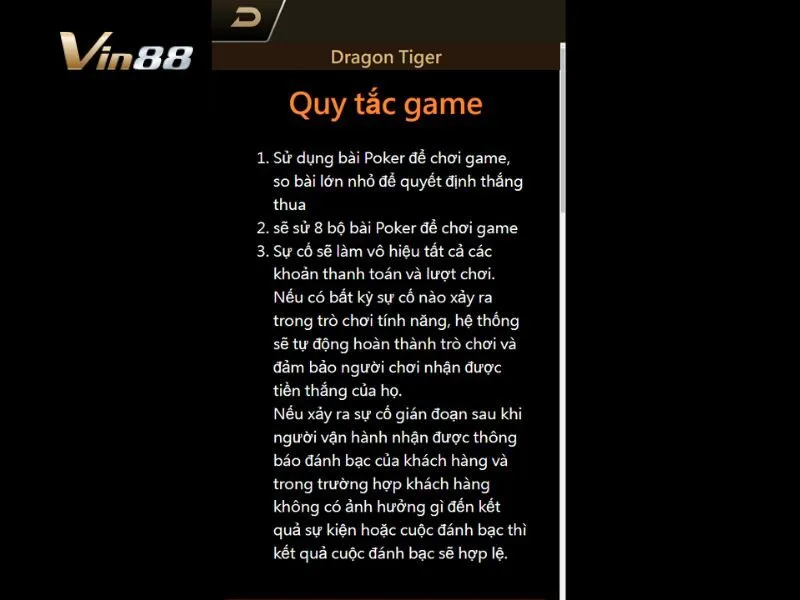 Quy tắc game Dragon Tiger cần nhớ