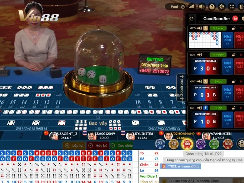 Sicbo Vin88 cho phép nhiều người chơi cùng tham gia online