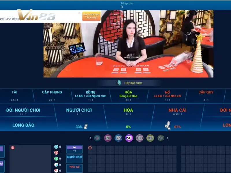 So bài trực tiếp giữa người chơi và Dealer trong Bonus Baccarat