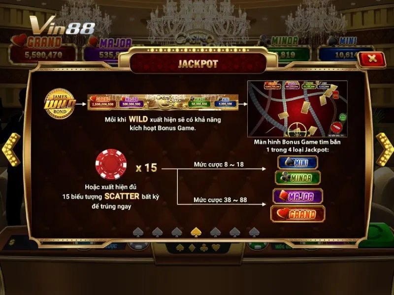 Sòng Bạc Hoàng Gia nằm tại sảnh nổ hũ Techplay của Vin88