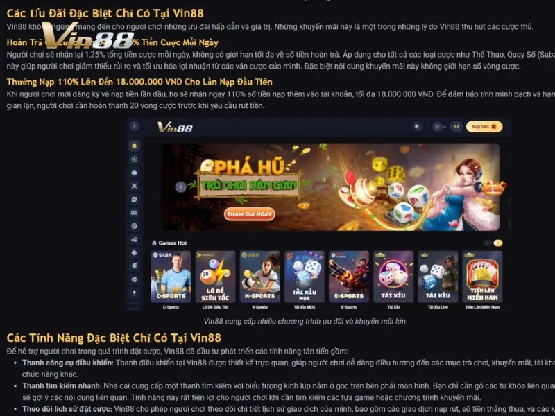 Tận hưởng bắn cá Vin88 với nhiều ưu đãi hấp dẫn