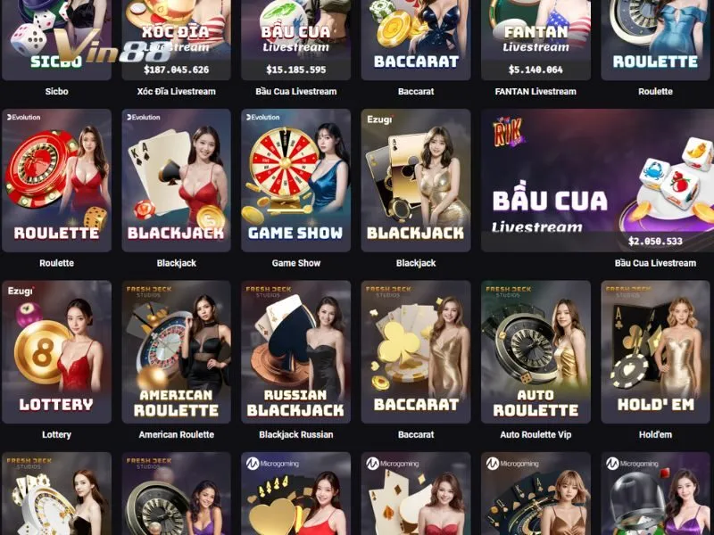 Tìm American Roulette trong danh mục casino Live