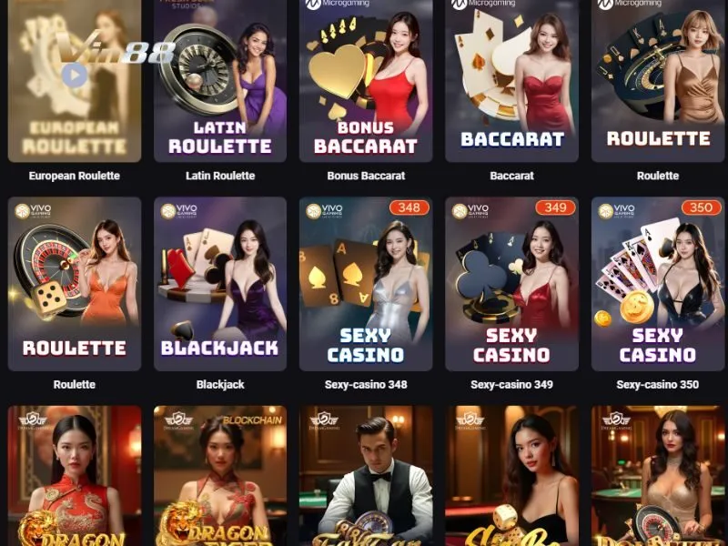 Tìm Bonus Baccarat trên sảnh Live Casino Vin88