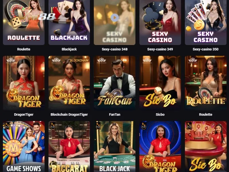 Tìm Dragon Tiger trên sảnh Live Casino Vin88
