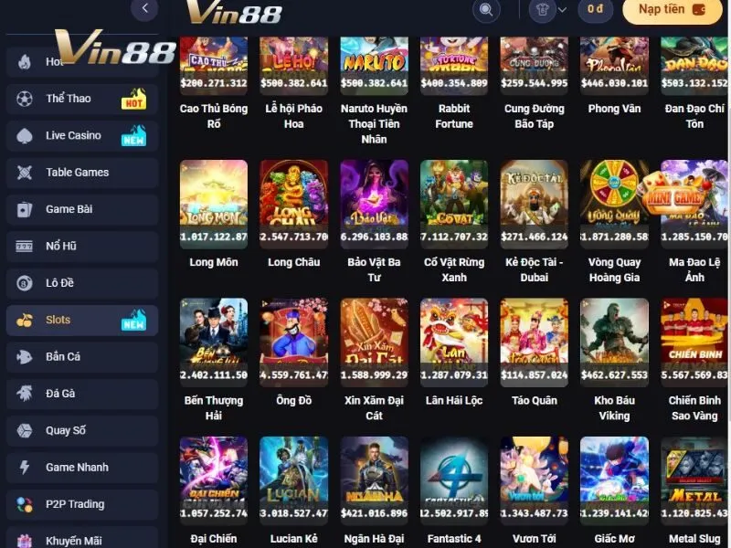 Tìm Long Môn trên danh mục game Nổ Hũ