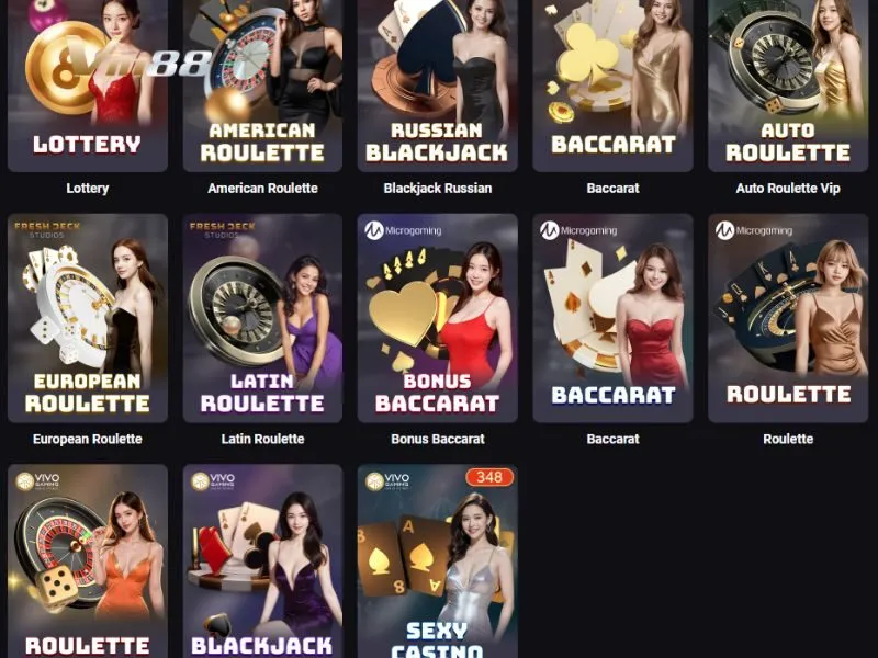 Tìm Majestic Bạc trên sảnh Live Casino Vin88