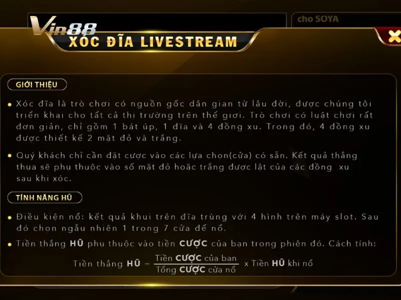 Xóc Đĩa Livestream có tính năng nổ hũ thưởng hấp dẫn